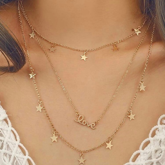 Urban Outfitters Jewelry - 3/$30 💛 Love and Stars Layered Necklace